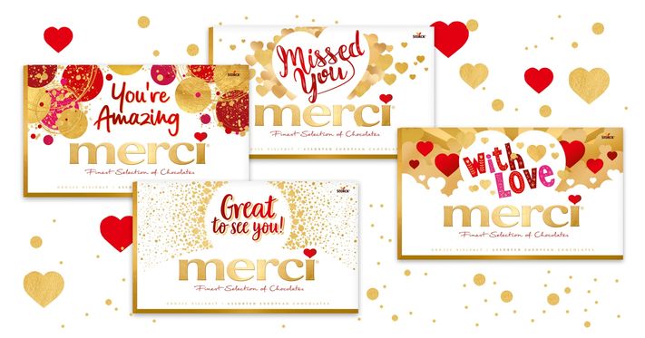 New designs for merci 400g gift packs